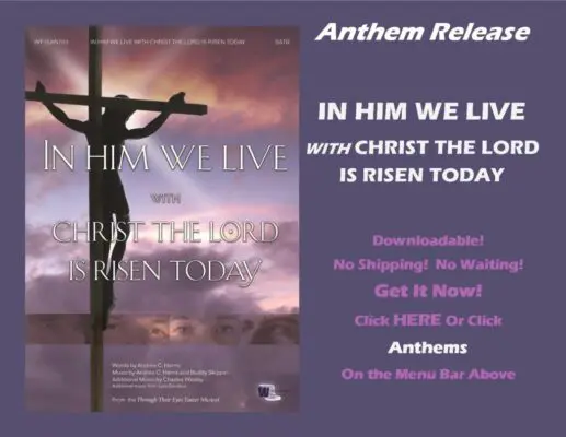 A purple and white poster with an image of jesus on the cross.